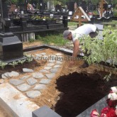 Посадка растений на кладбище